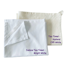 Load image into Gallery viewer, Custom Handwriting or Art Embroidered on White Tea Towel
