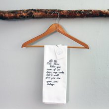 Load image into Gallery viewer, Custom Handwriting or Art Embroidered on White Tea Towel