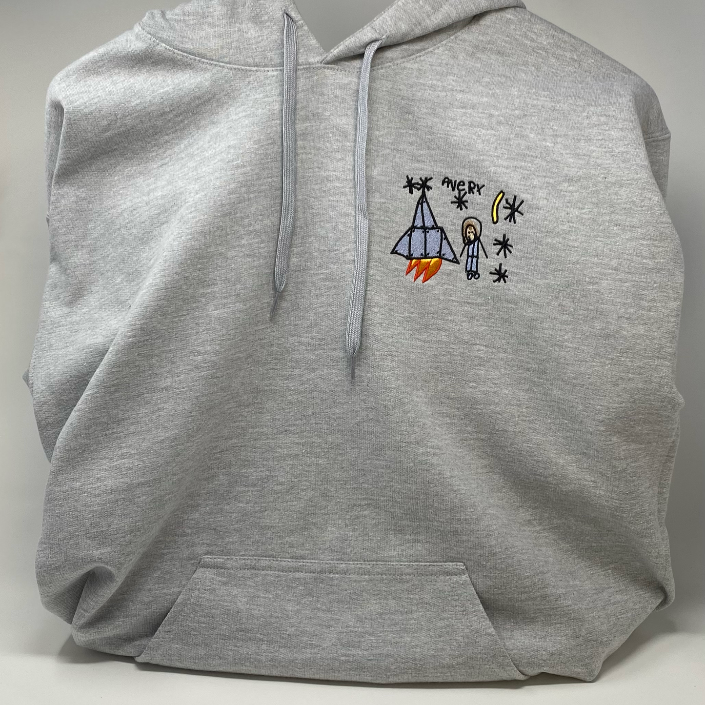 Custom Art Embroidered on Basic Hoodie