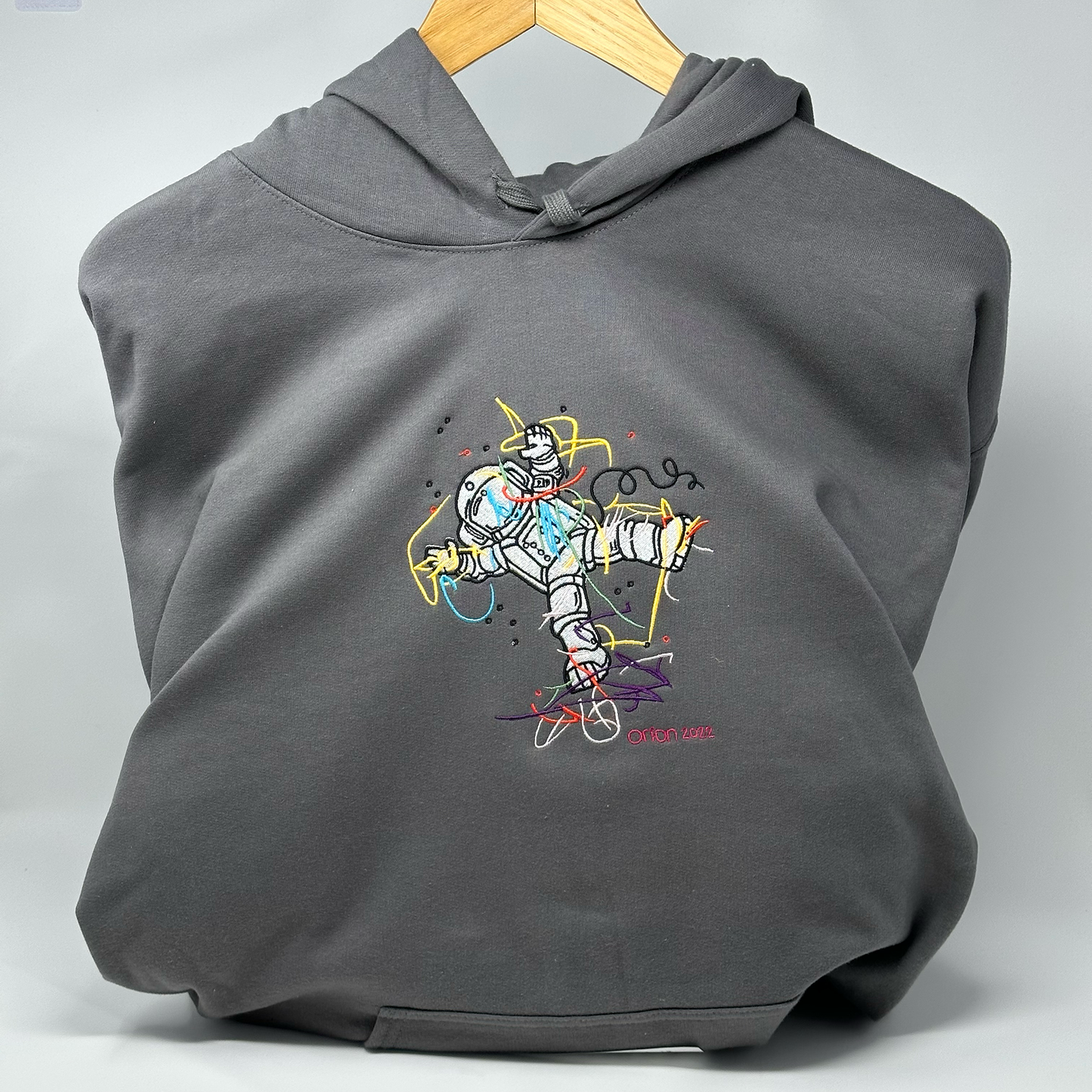 Custom Art Embroidered on Basic Hoodie