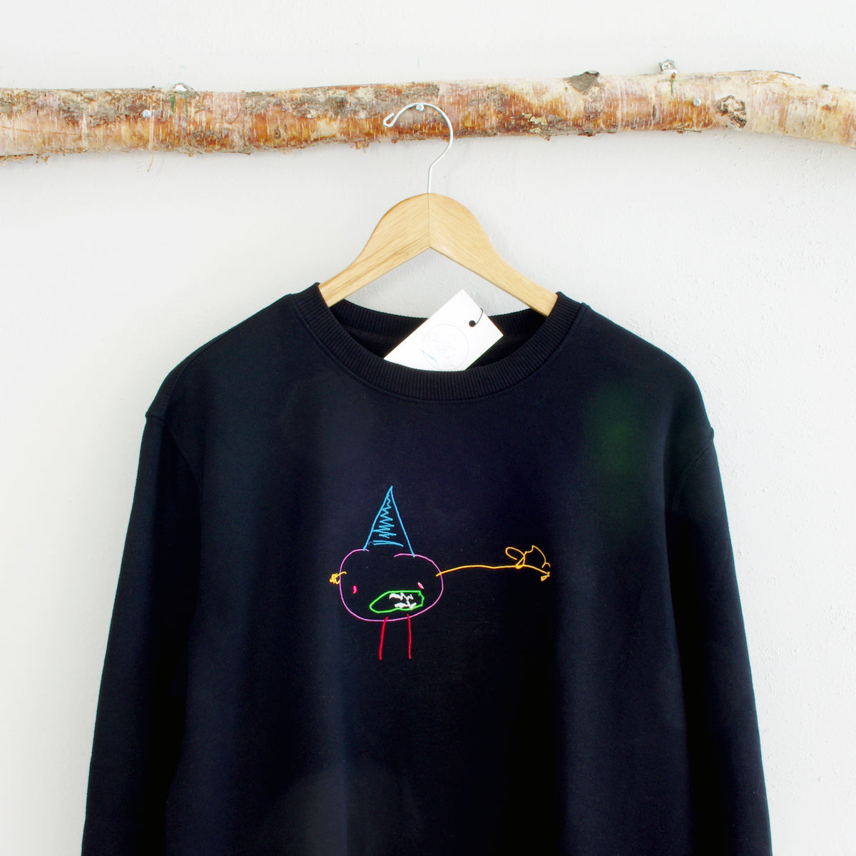 Kids' Drawing Embroidered Crewneck Sweatshirt