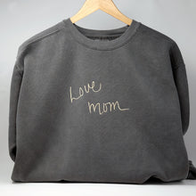 Load image into Gallery viewer, Custom Handwriting Embroidered on Premium Crewneck Sweatshirt
